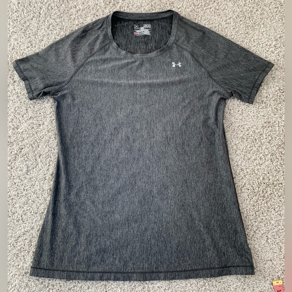 Under Armour Heat Gear Short Sleeve Shirt Grey Medium - Picture 1 of 6